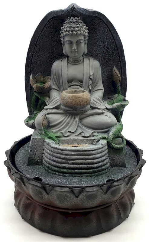 Image 1 de Fontaine Résine Bouddha Nature et Bol 29cm