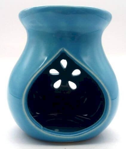 Image 1 de Brûleur Huile Céramique Ajouré Bleu 9cm